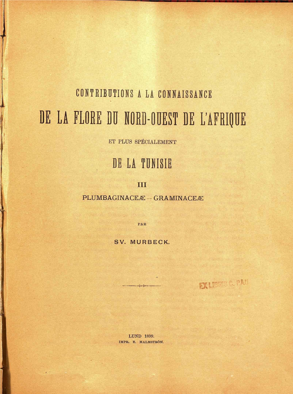 De La Flore Du Nord-Ouest De L'afrique