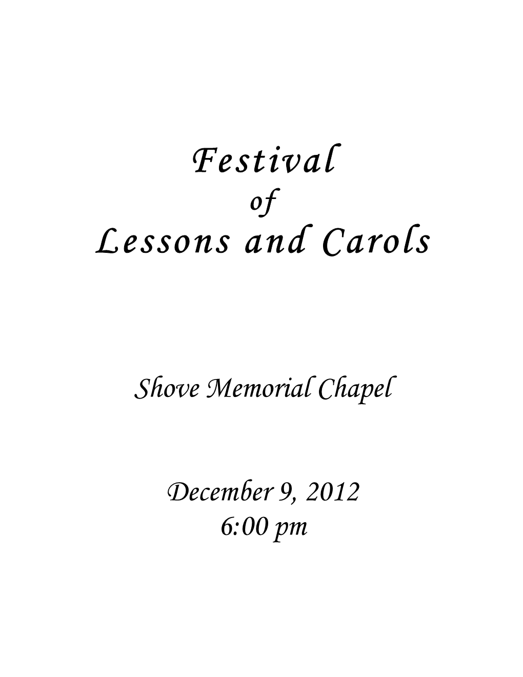 Festival Lessons and Carols