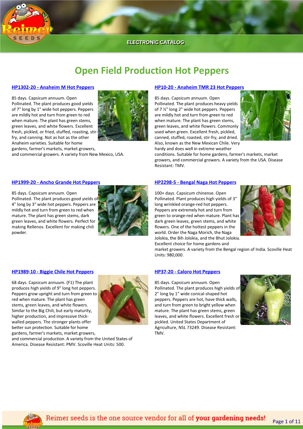 Reimer Seeds Catalog