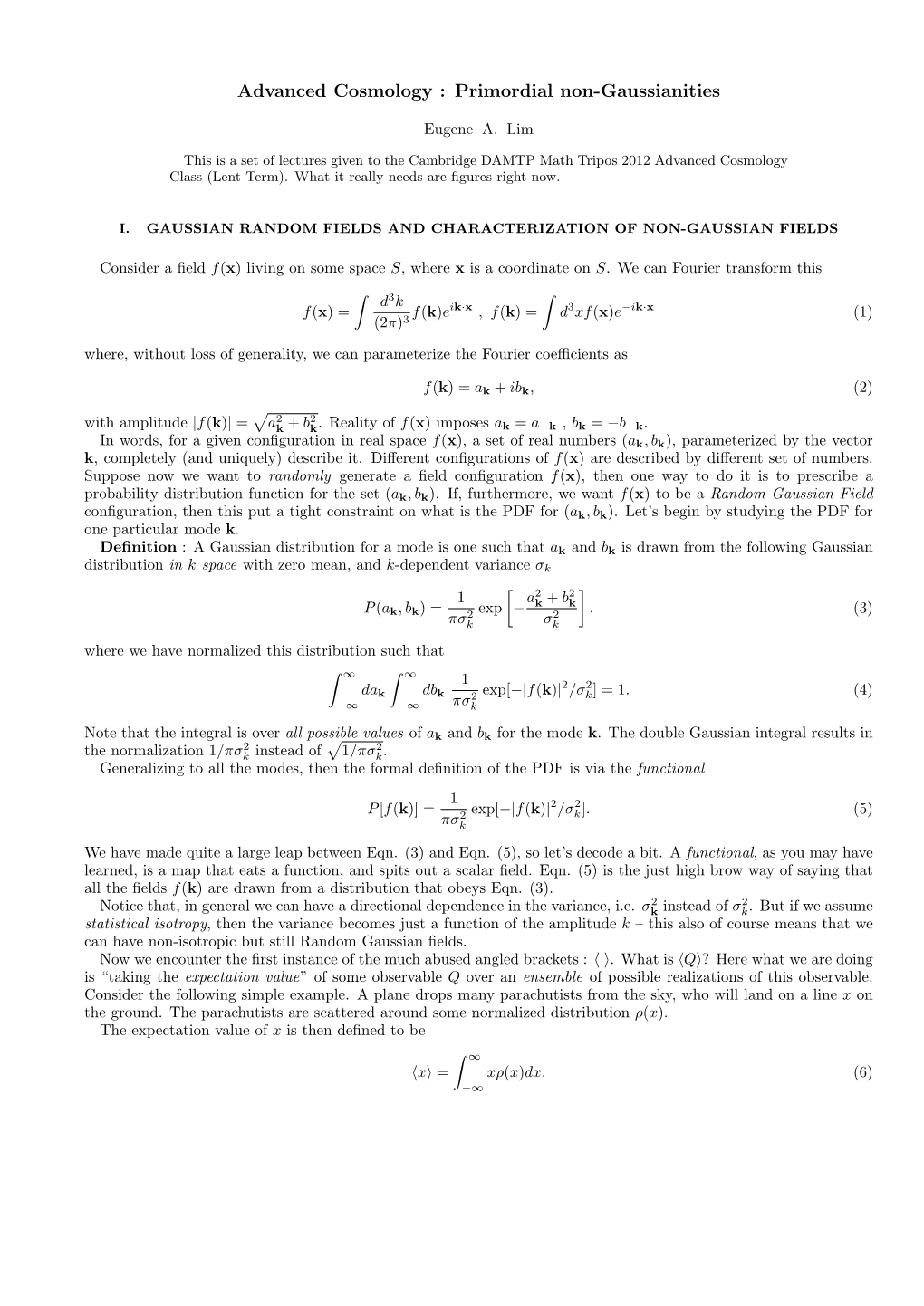 Advanced Cosmology : Primordial Non-Gaussianities