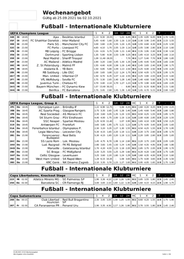 Wochenangebot Fußball