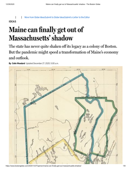 Maine Can Finally Get out of Massachusetts' Shadow