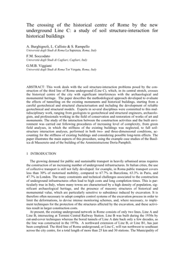 The Crossing of the Historical Centre of Rome by the New Underground Line C: a Study of Soil Structure-Interaction for Historical Buildings