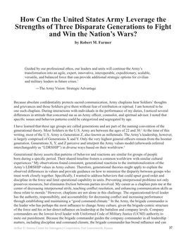 How Can the United States Army Leverage the Strengths of Three Disparate Generations to Fight and Win the Nation’S Wars? by Robert M