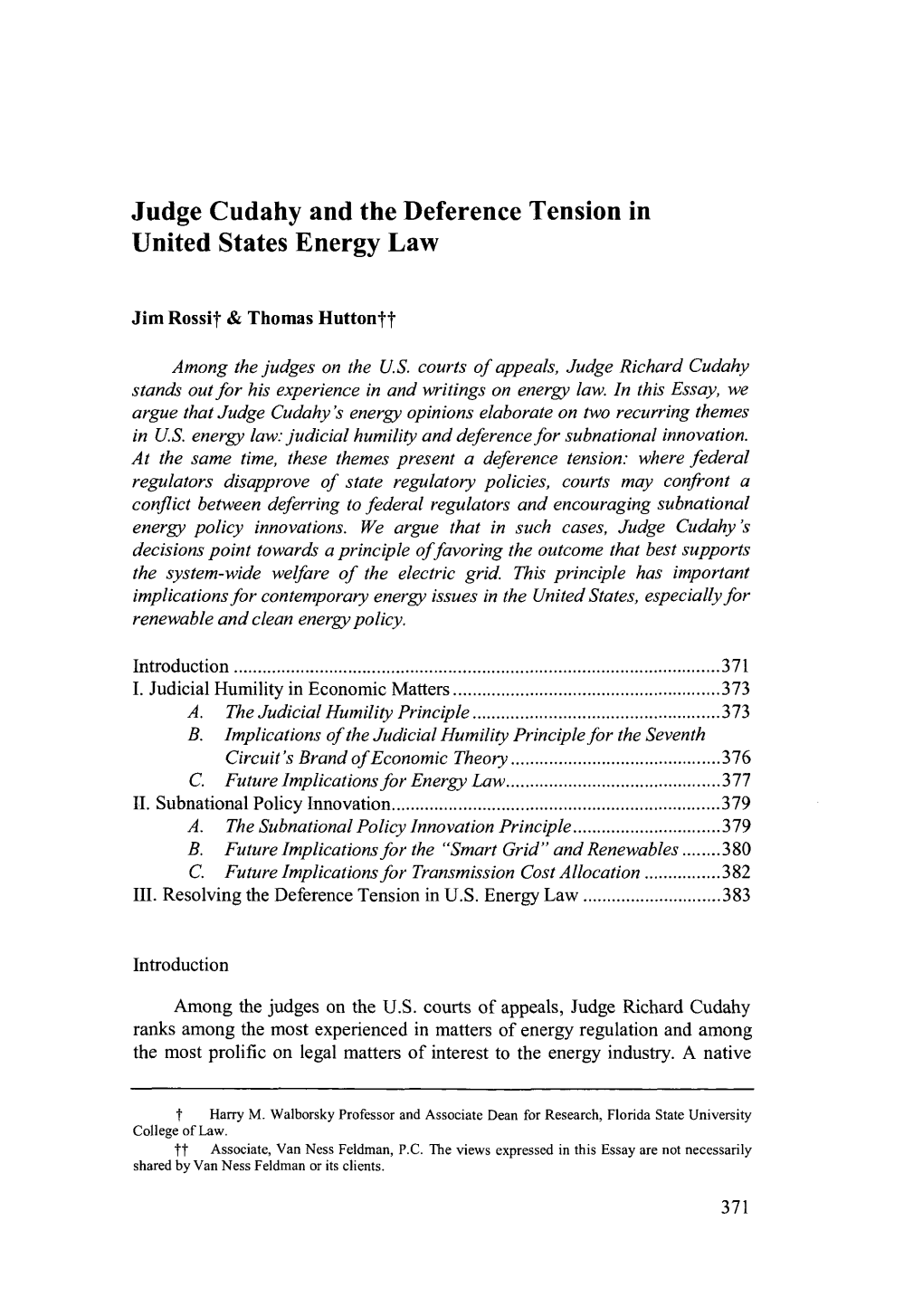 Judge Cudahy and the Deference Tension in United States Energy Law