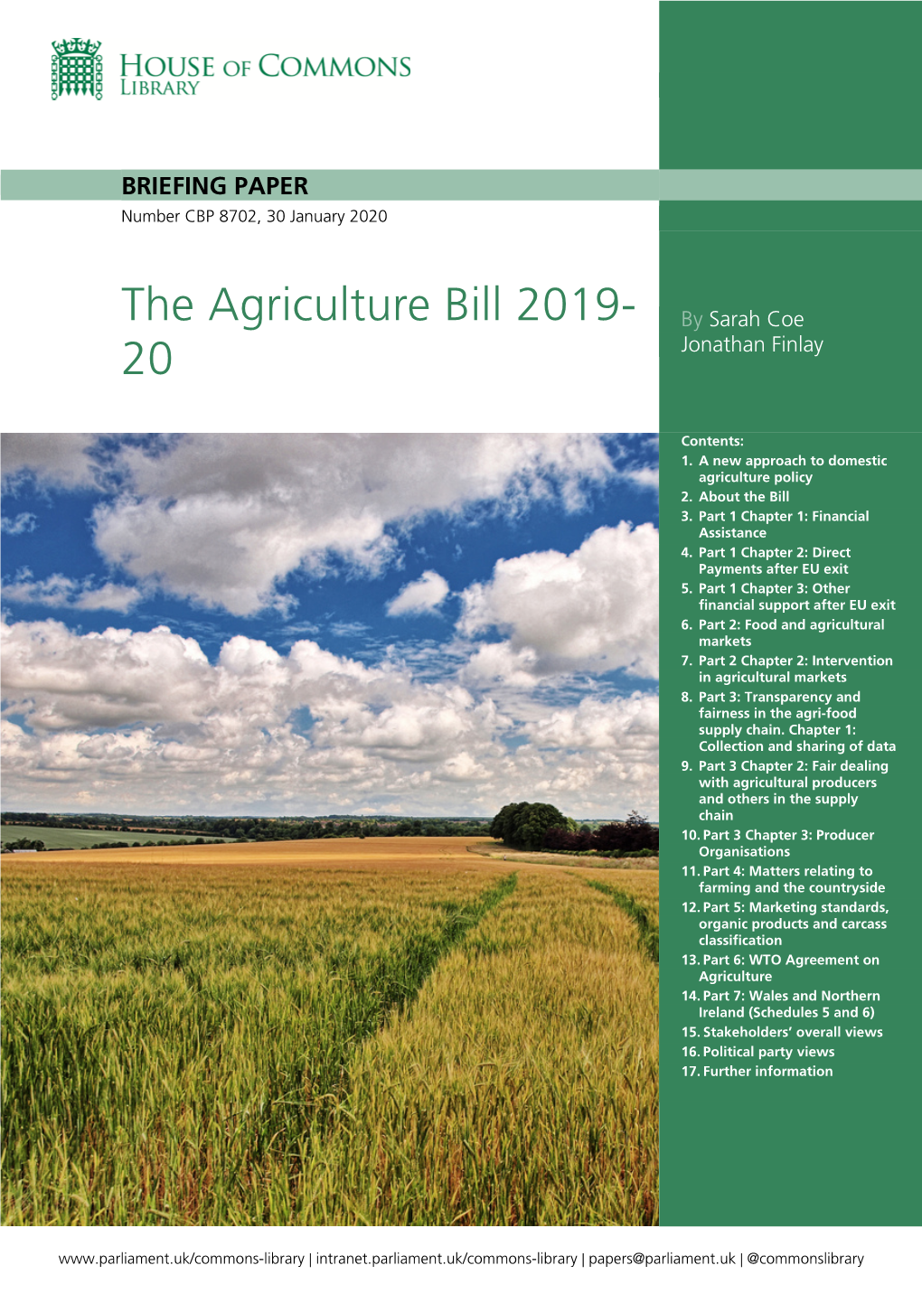 The Agriculture Bill 2019-20