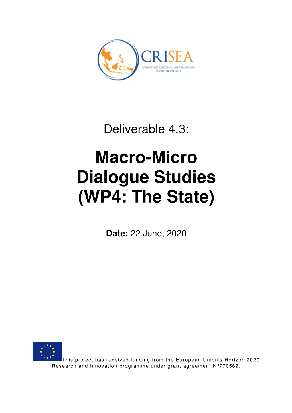 Macro-Micro Dialogue Studies (WP4: the State)