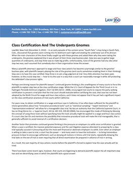Class Certification and the Underpants Gnomes