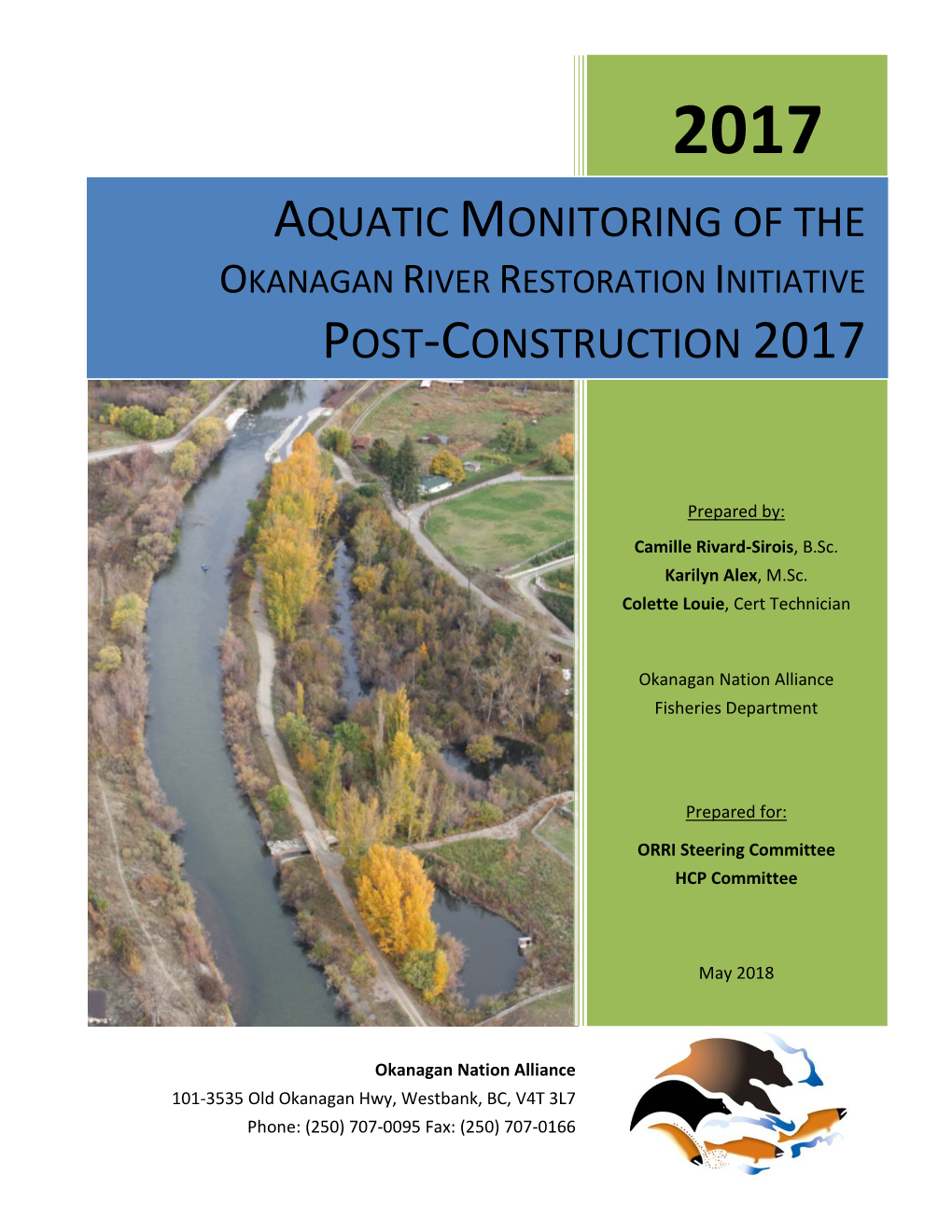 Monitoring of the Okanagan River Restoration Initiative (ORRI) – Post-Construction 2017