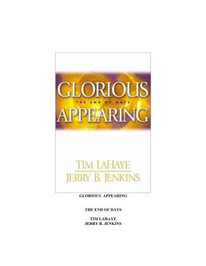 Glorious Appearing the End of Days Tim Lahaye Jerry B