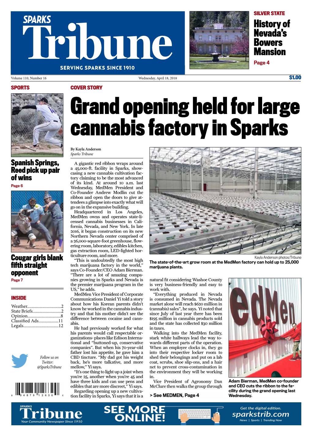 Grand Opening Held for Large Cannabis Factory in Sparks
