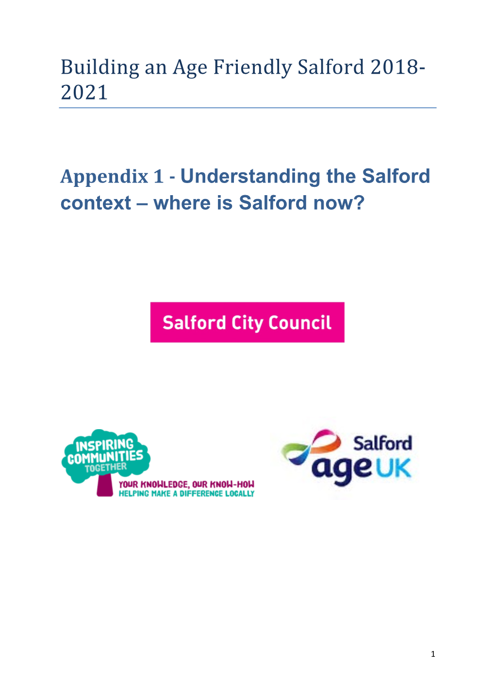 Building an Age Friendly Salford 2018- 2021