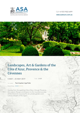 Landscapes, Art & Gardens of the Côte D'azur, Provence & The