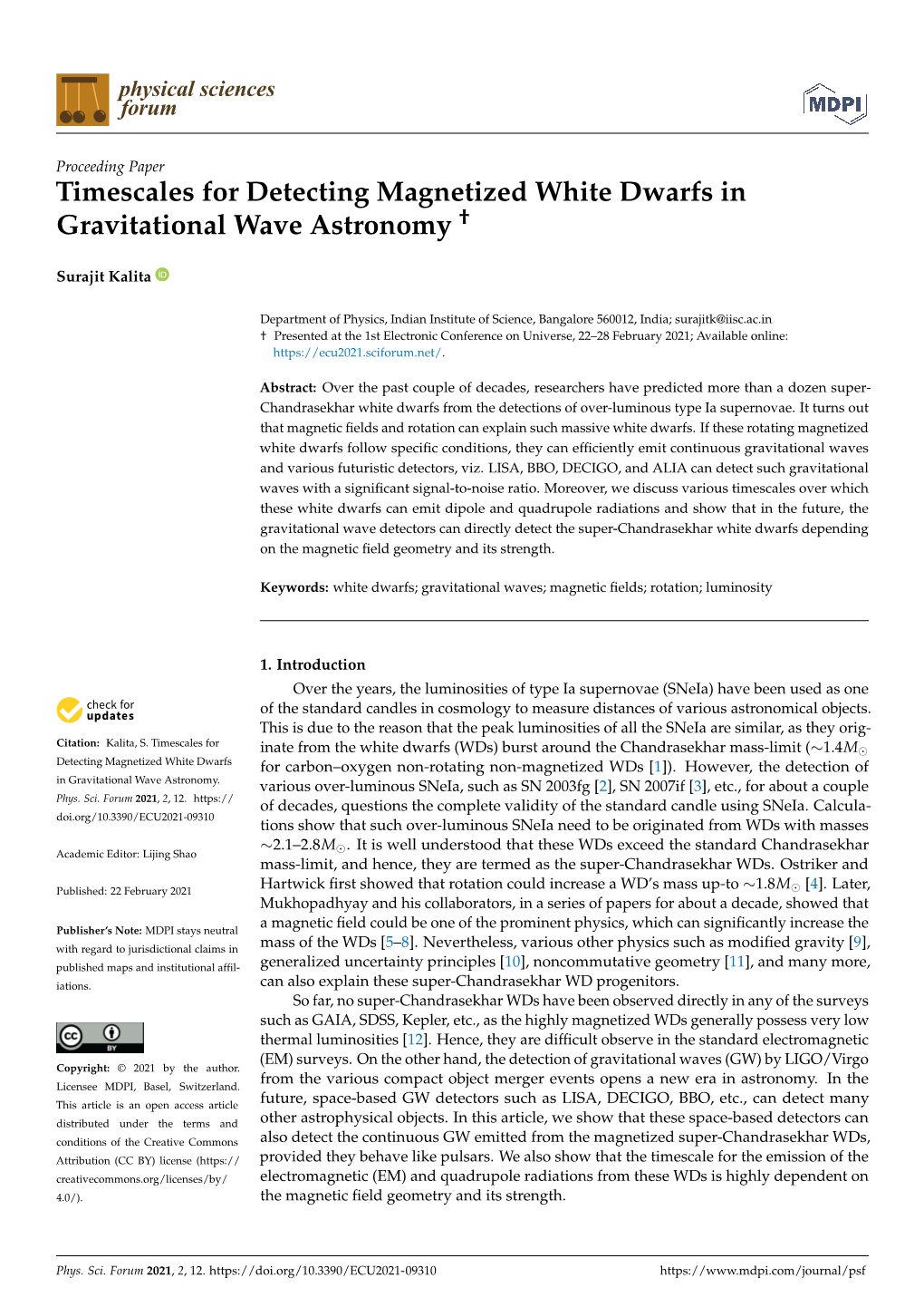 Timescales for Detecting Magnetized White Dwarfs in Gravitational Wave Astronomy †