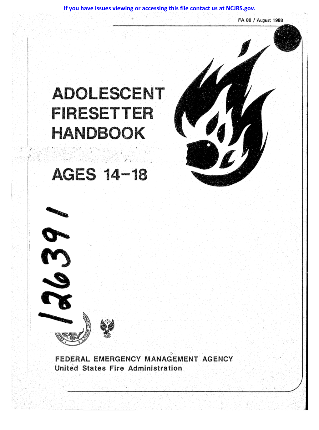 Adolescent Firesetter Hand 0 K Ages 14-18