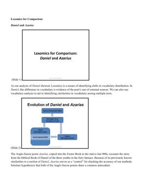Lexomics for Comparison