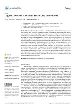 Digital Divide in Advanced Smart City Innovations
