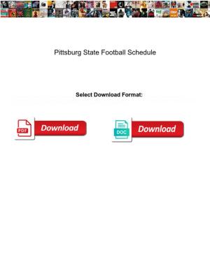 Pittsburg State Football Schedule