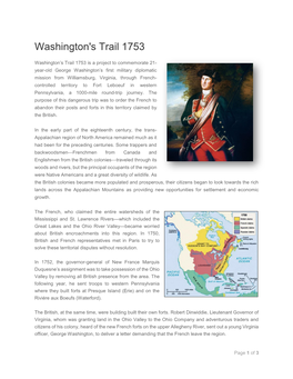 Washington's Trail 1753