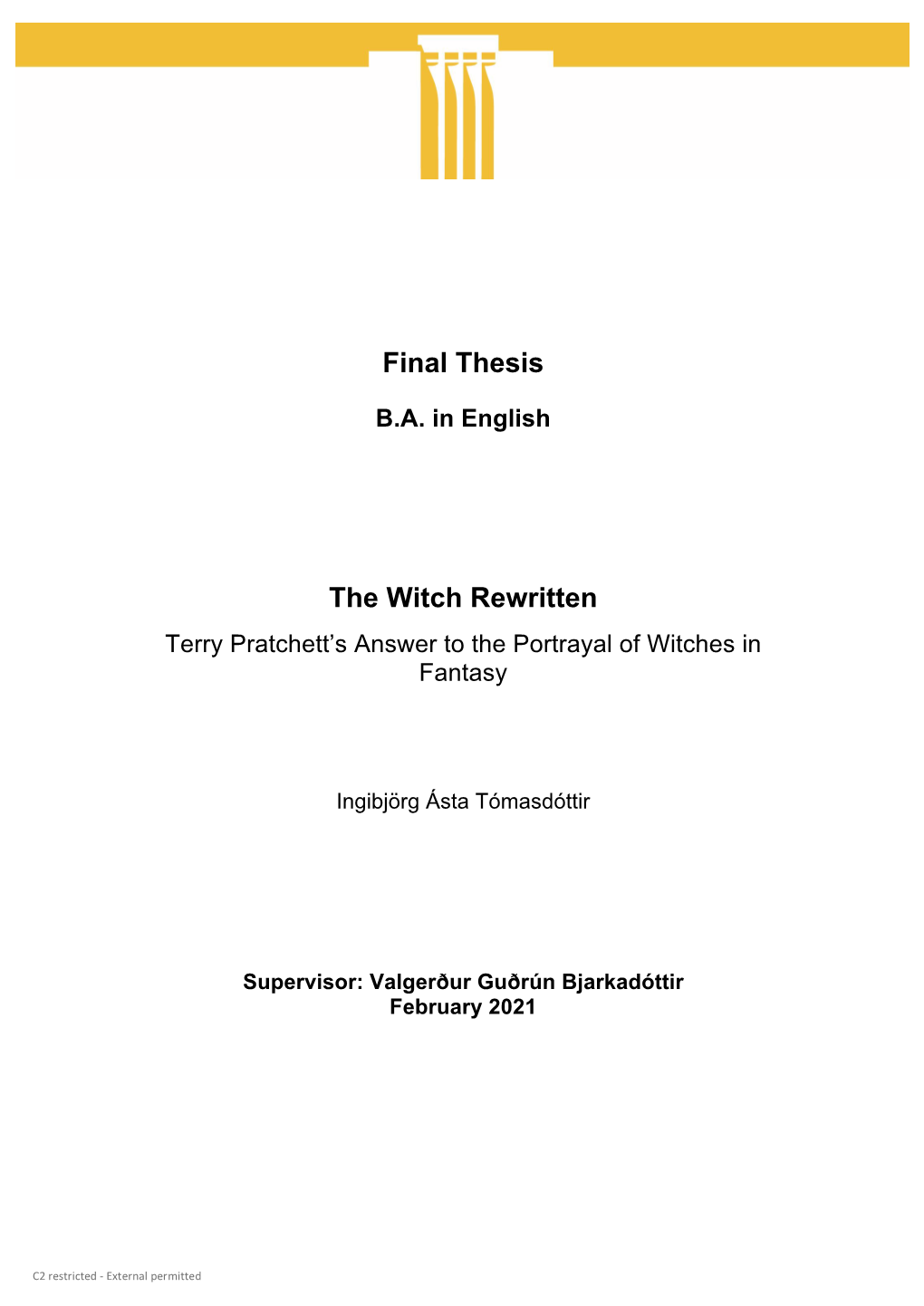 Final Thesis the Witch Rewritten