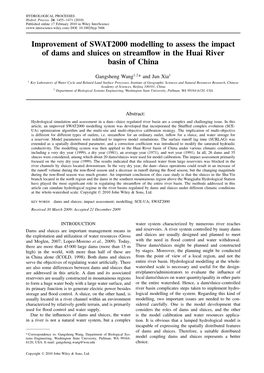 Improvement of SWAT2000 Modelling to Assess the Impact of Dams and Sluices on Streamflow in the Huai River Basin of China