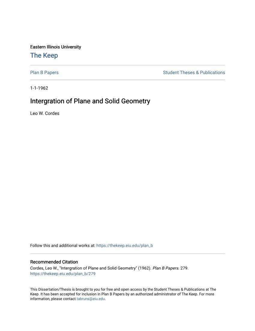 Intergration of Plane and Solid Geometry