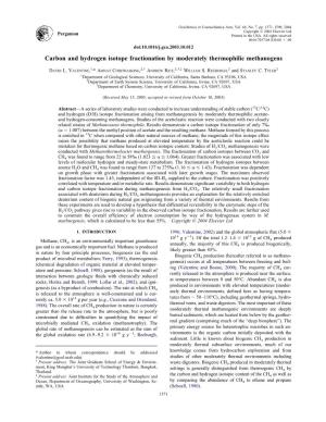 Carbon and Hydrogen Isotope Fractionation by Moderately Thermophilic Methanogens
