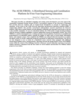 The AUSS Firefly: a Distributed Sensing and Coordination Platform for First-Year Engineering Education