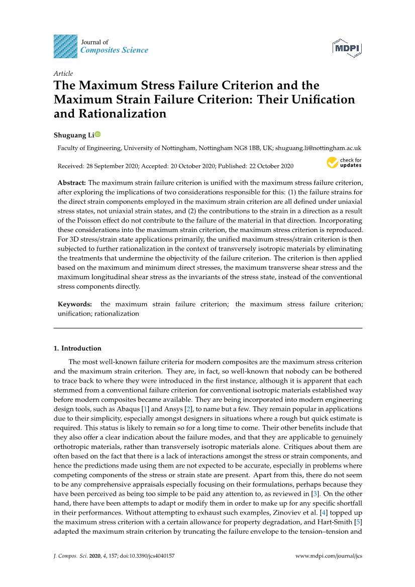 The Maximum Stress Failure Criterion and the Maximum Strain Failure Criterion: Their Uniﬁcation and Rationalization