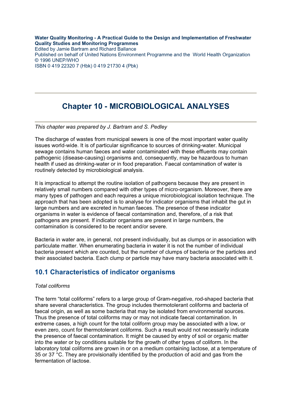 Thermotolerant (Faecal) Coliforms