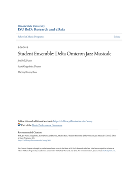 Student Ensemble: Delta Omicron Jazz Musicale Joe Brill, Piano