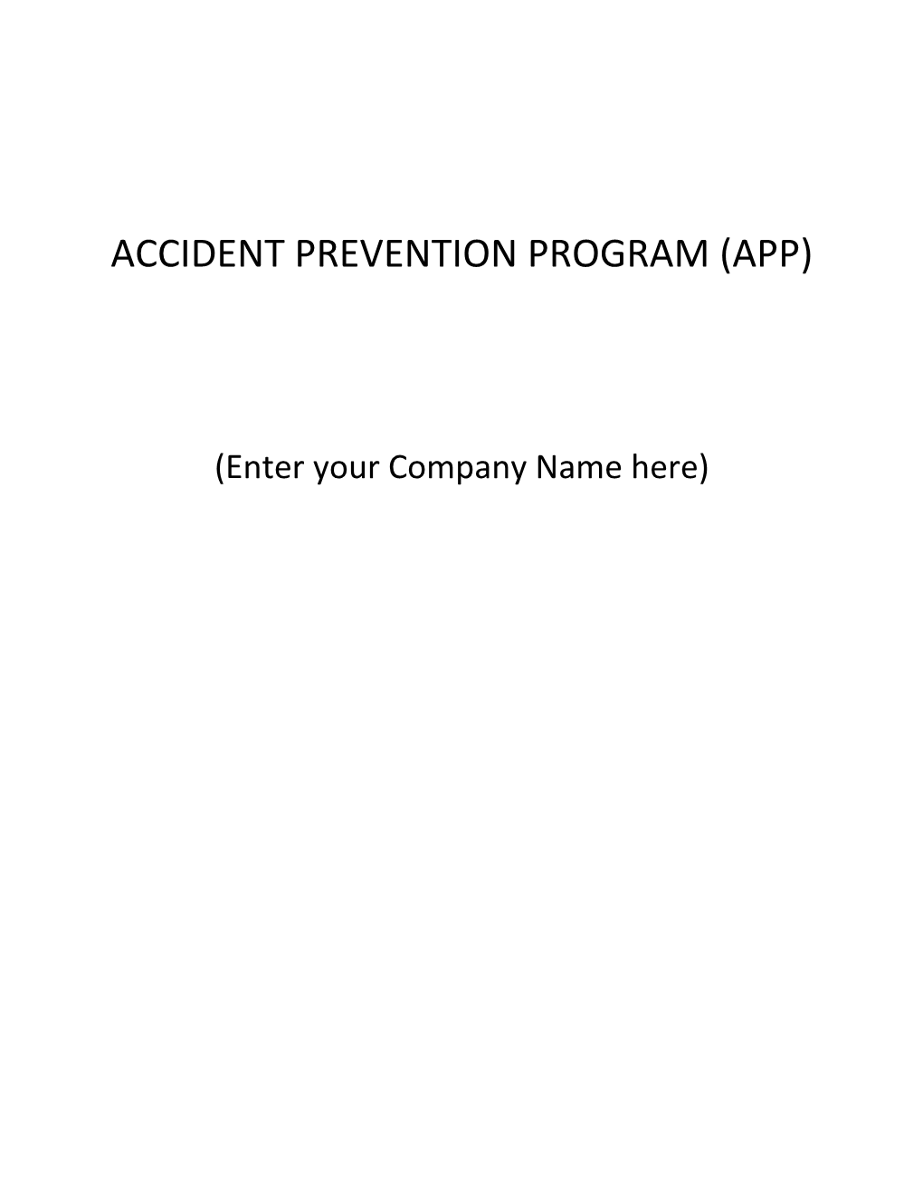 Accident Prevention Program Example B