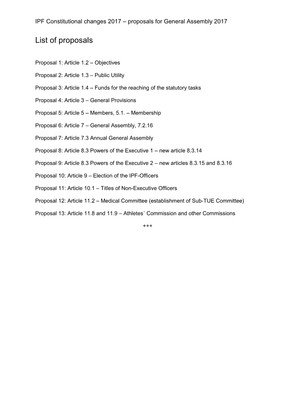 Constitutional Changes Briefing