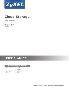 Cloud Storage User's Guide