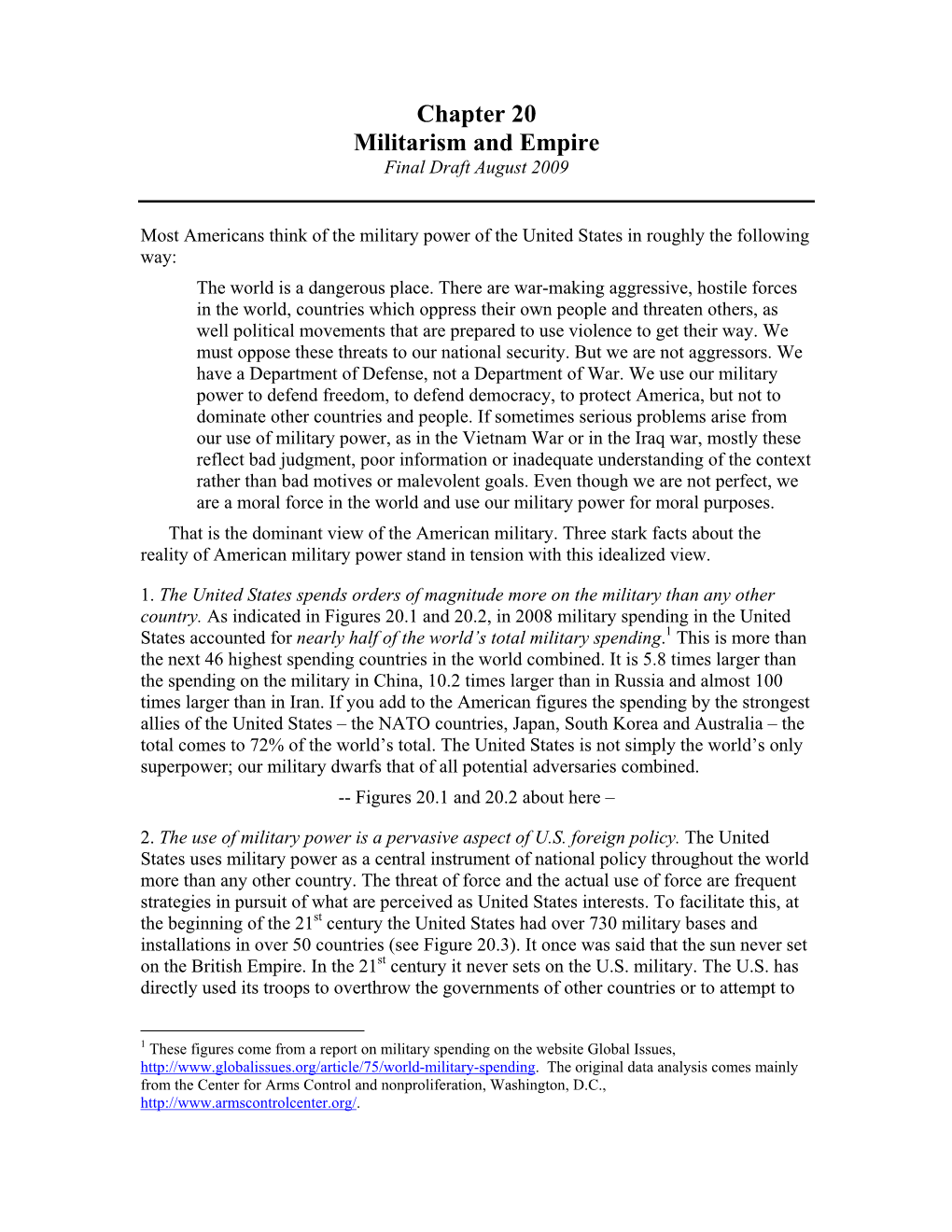 Chapter 20 Militarism and Empire Final Draft August 2009