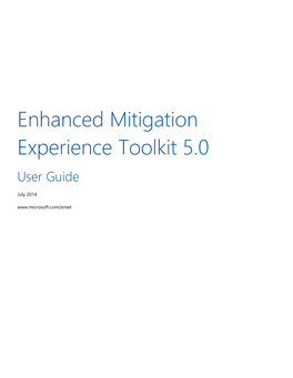 Enhanced Mitigation Experience Toolkit 5.0 User Guide
