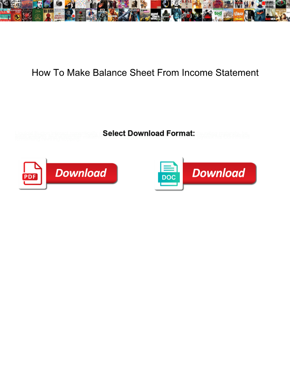 How to Make Balance Sheet from Income Statement