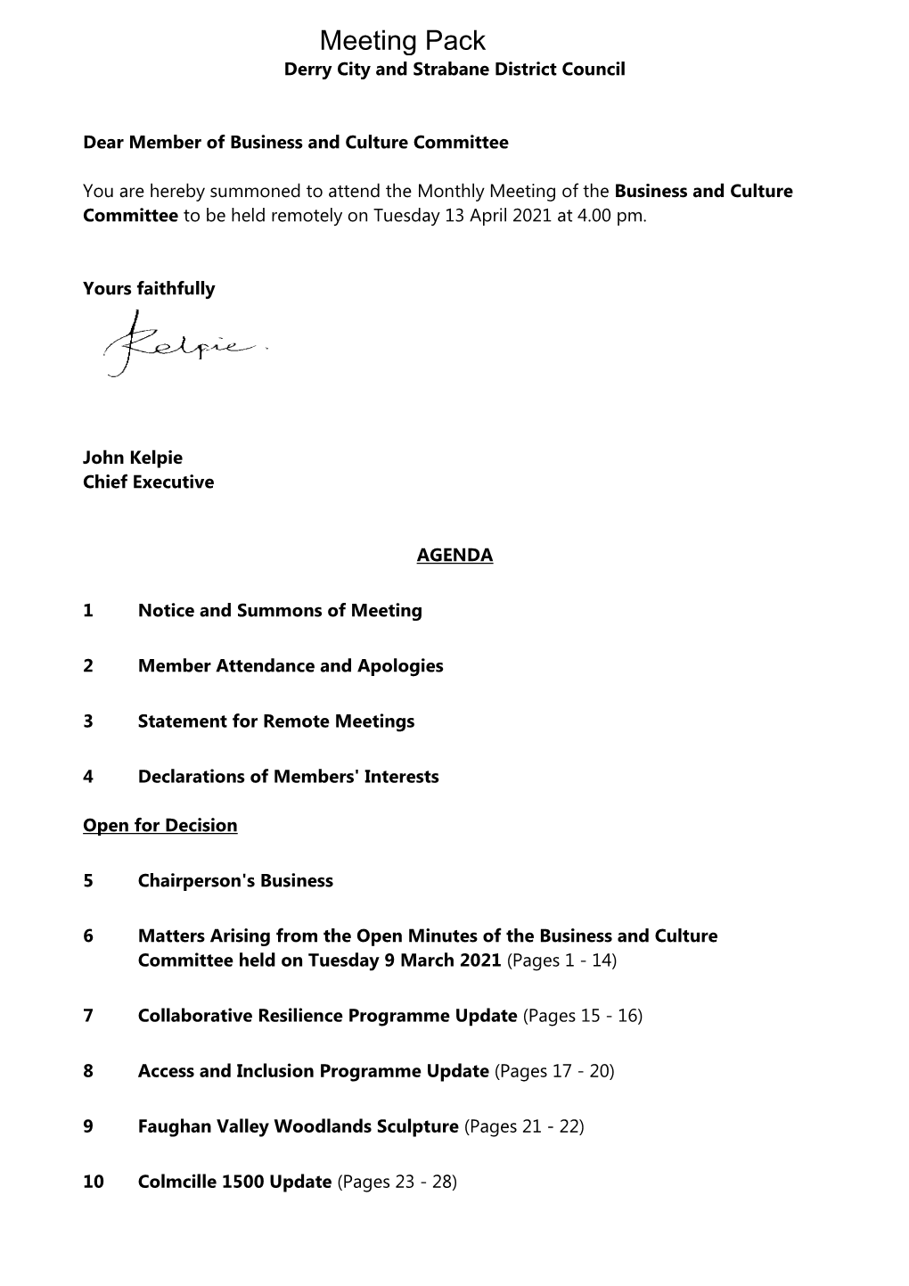 (Public Pack)Agenda Document for Business and Culture Committee