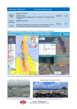 Indonesia (Sulawesi) Tsunami (Earthquake)