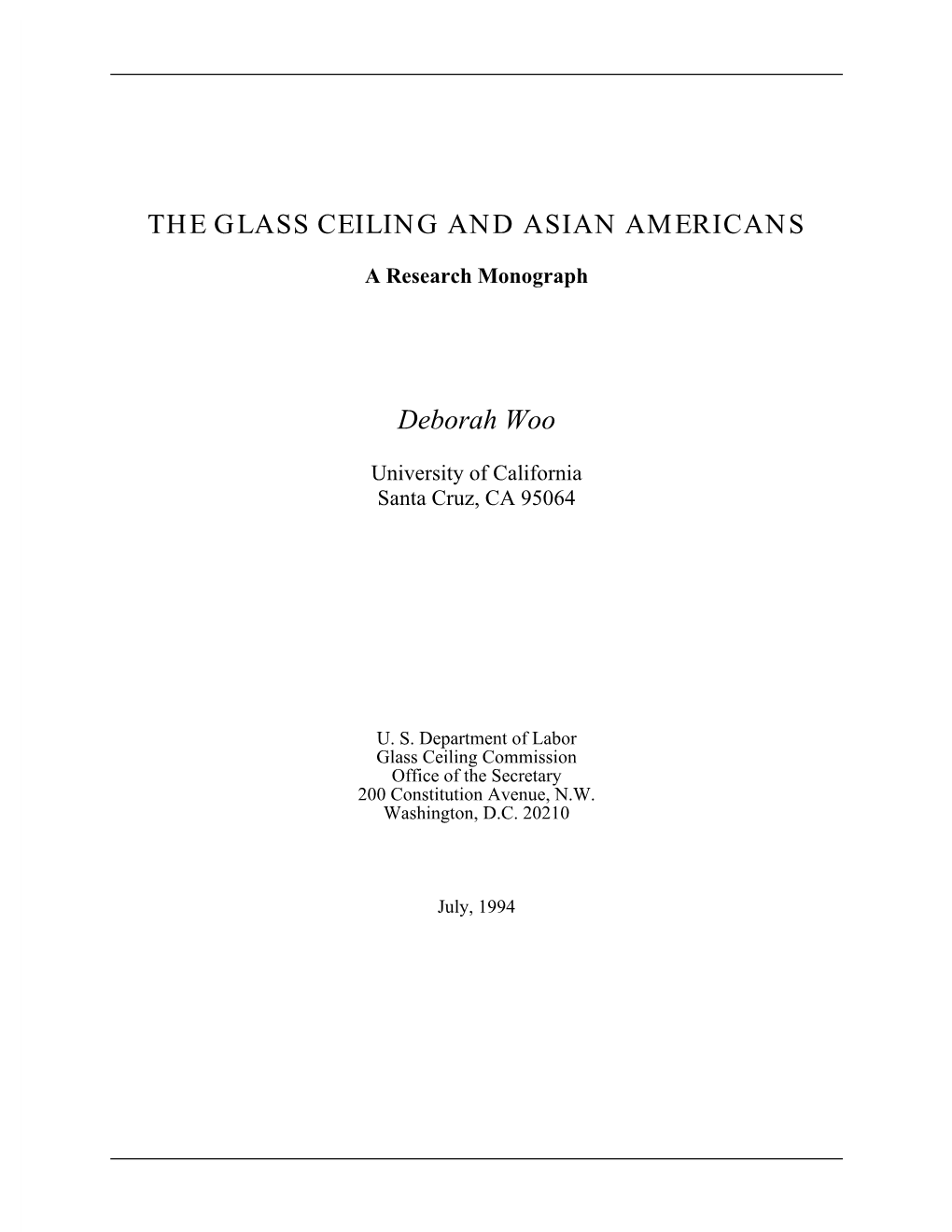 The Glass Ceiling and Asian Americans