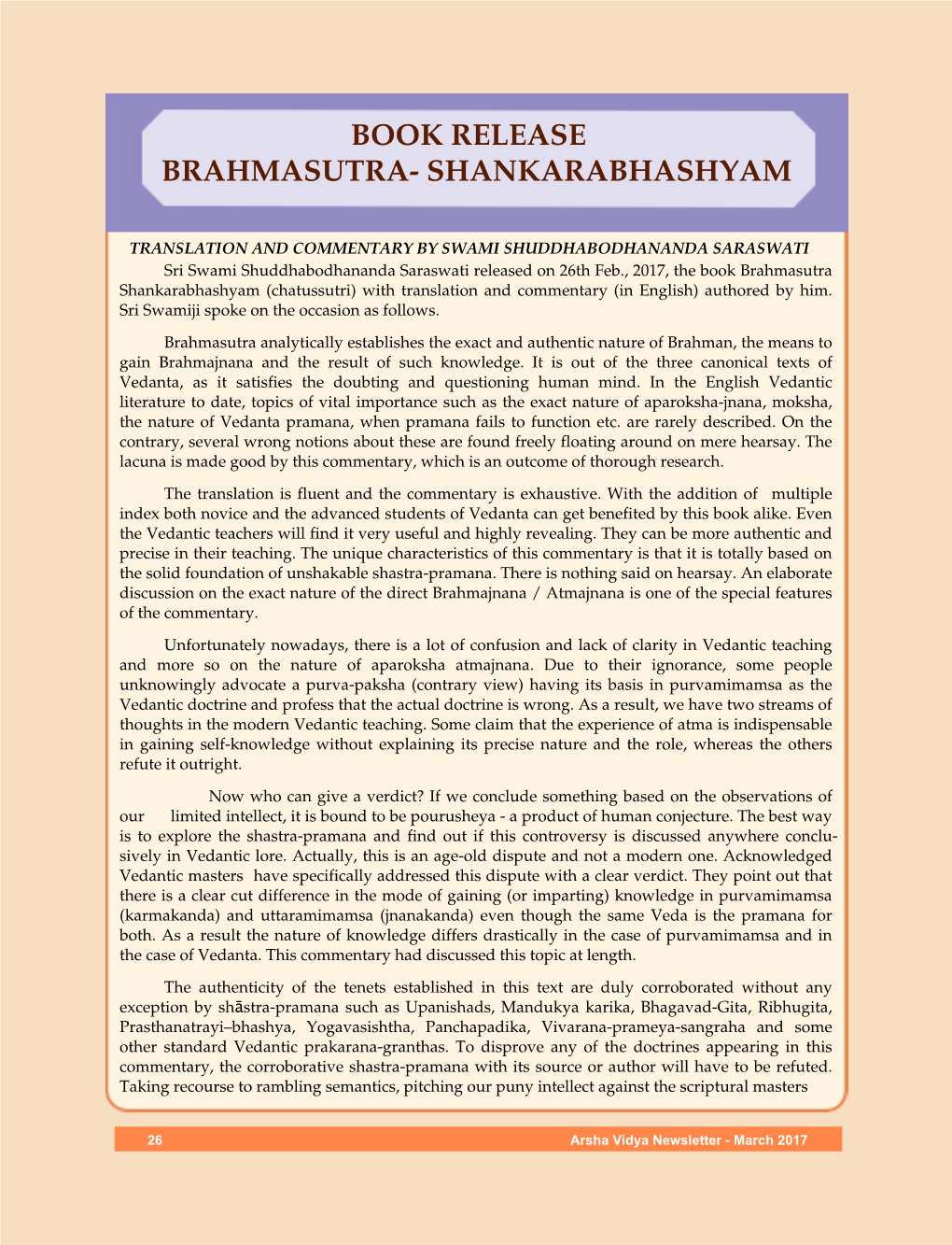 Book Release Brahmasutra- Shankarabhashyam