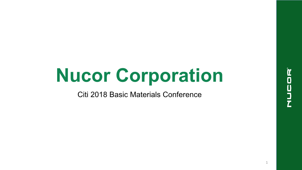 Nucor Corporation Citi 2018 Basic Materials Conference