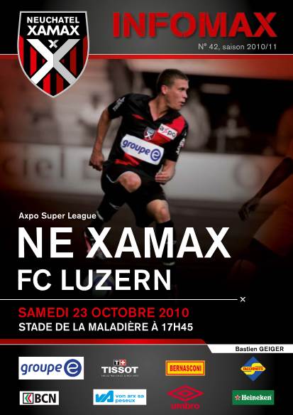 Ne Xamax FC LUZERN Samedi 23 Octobre 2010 STADE DE LA MALADIÈRE À 17H45