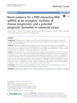 Novel Evidence for a PIWI-Interacting RNA (Pirna)