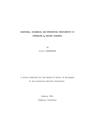 By H.D.V. PRENDERGAST a Thesis Submitted for the Degree of Doctor of Philosophy of the Australian National University. January 1