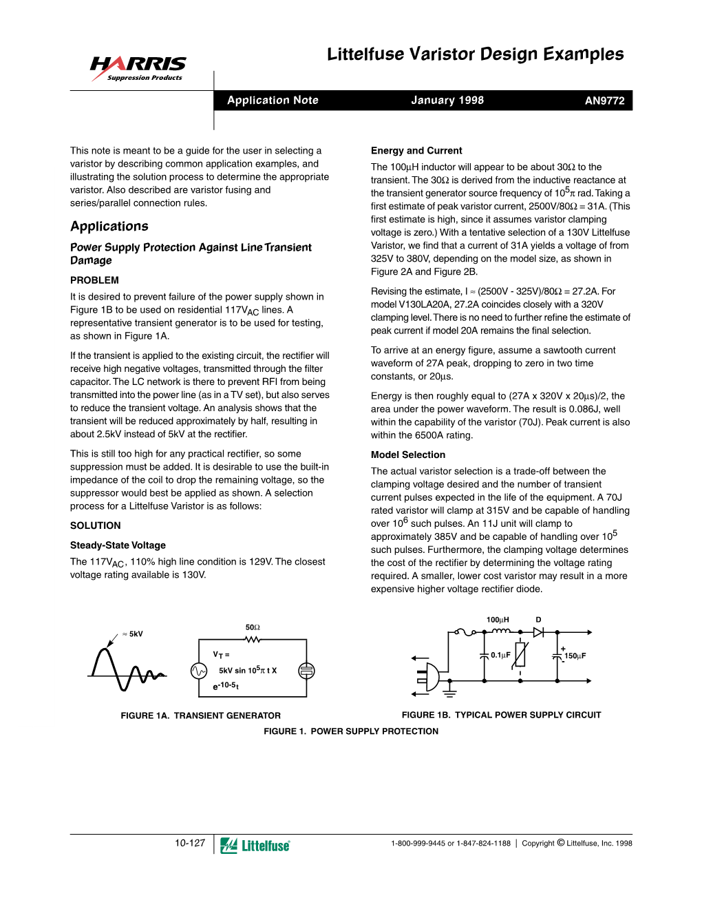 Littelfuse Varistor Design Examples