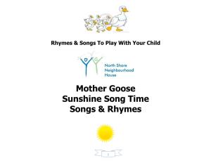 Mother Goose Sunshine Song Time Songs & Rhymes