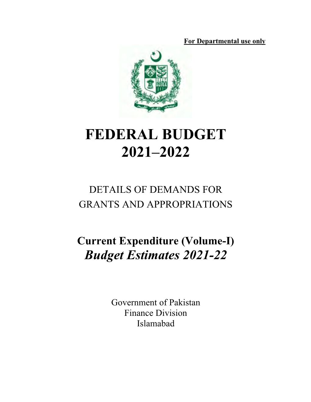Budget Estimates 2021-22