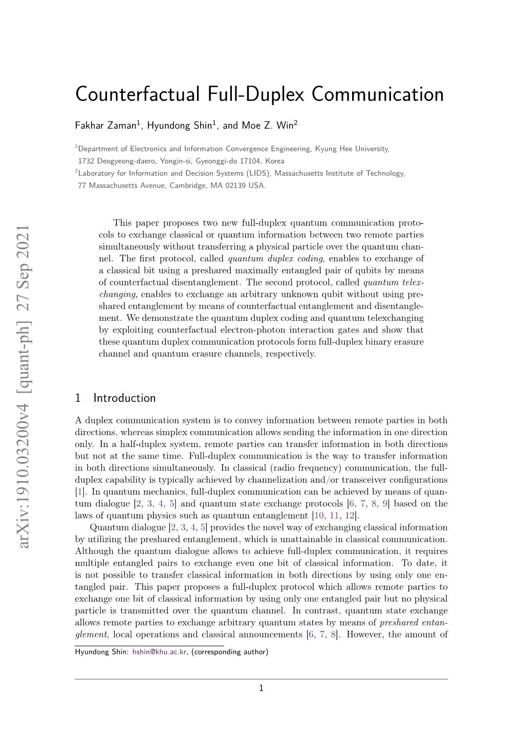 Quantum Duplex Coding, Enables to Exchange of a Classical Bit Using a Preshared Maximally Entangled Pair of Qubits by Means of Counterfactual Disentanglement