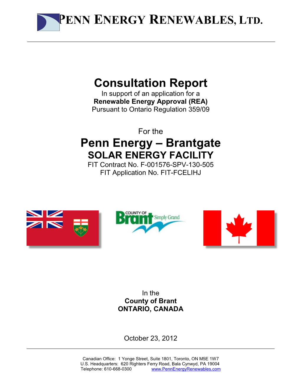 Brantgate PENN ENERGY RENEWABLES, LTD